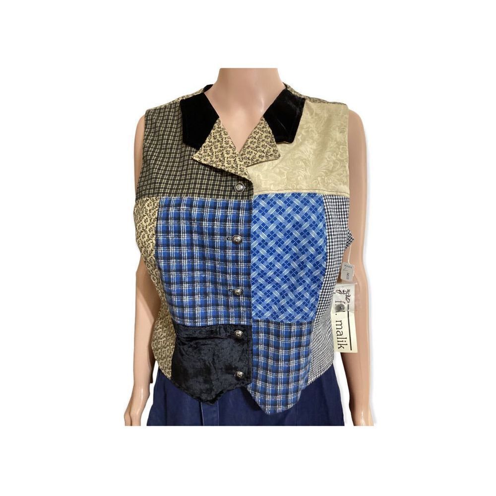 New Womens Patchwork Vest L